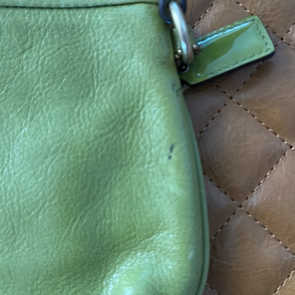 Coach MINT GREEN  Pleated Leather Wristlet - Picture 5 of 8